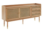 Laviecasa - Buffet 2 portes 3 tiroirs en bois et cannage L180cm - Bois clair OIBP83600