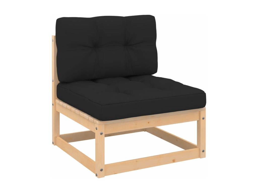 Canapé central de jardin avec coussins Bois de pin massif JMWF55939