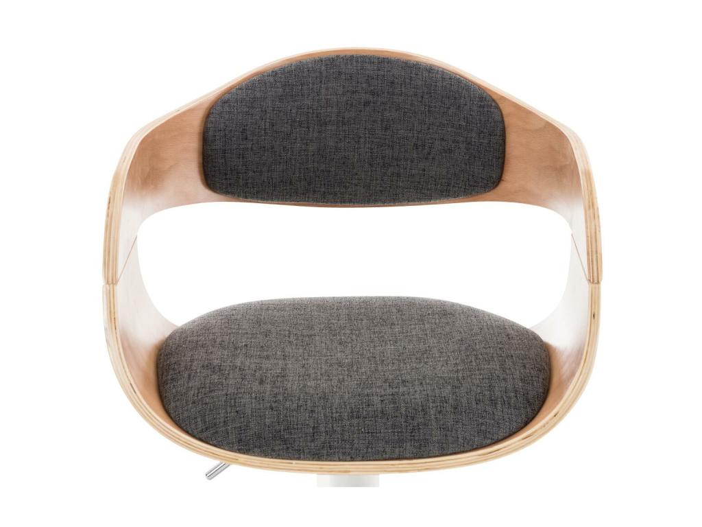 Tabouret de bar - Tissu / Métal chromé - Nature / Gris clair - Meubiana