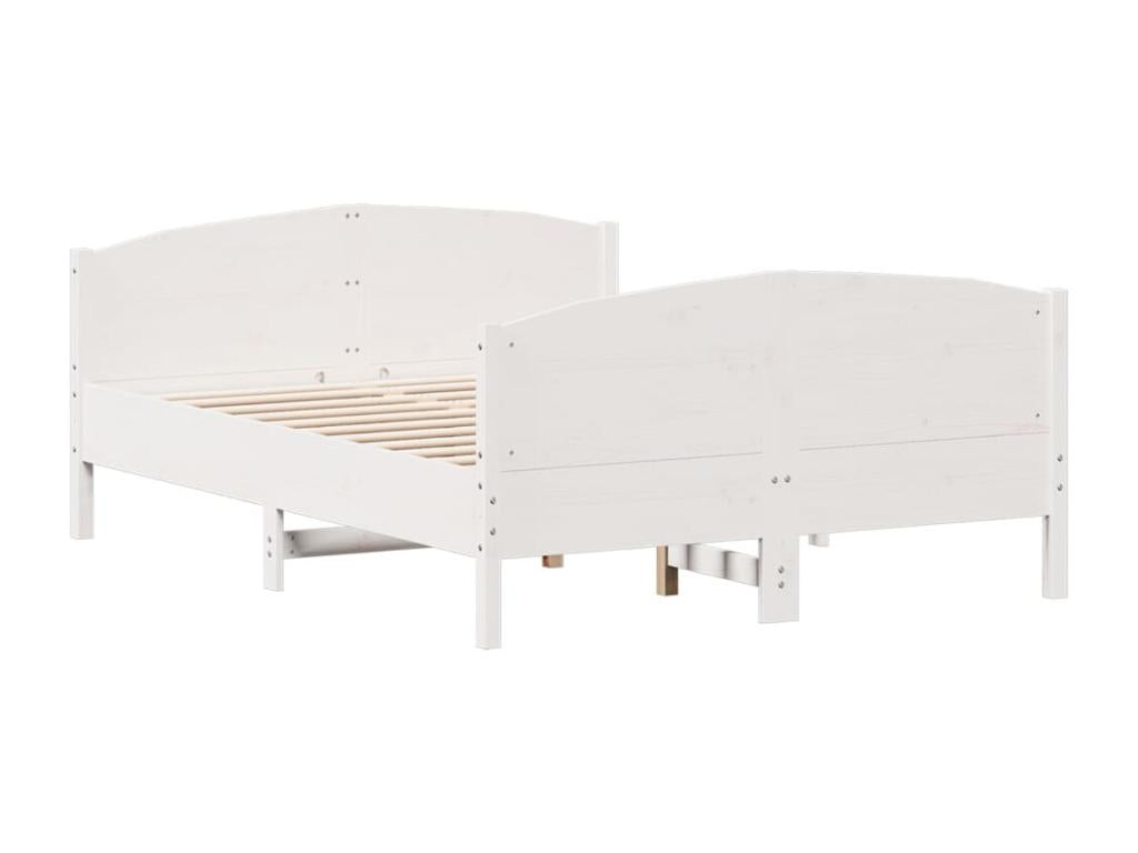 Cadre de lit sans matelas blanc 120x200 cm bois de pin massif HNQI79655