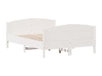 Cadre de lit sans matelas blanc 120x200 cm bois de pin massif HNQI79655