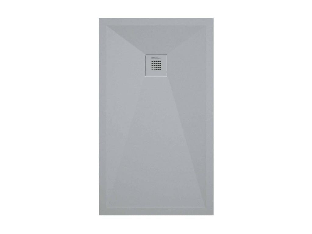 Receveur de douche gris clair lisse Meubiana Plus grille de couleur - 120x70 cm