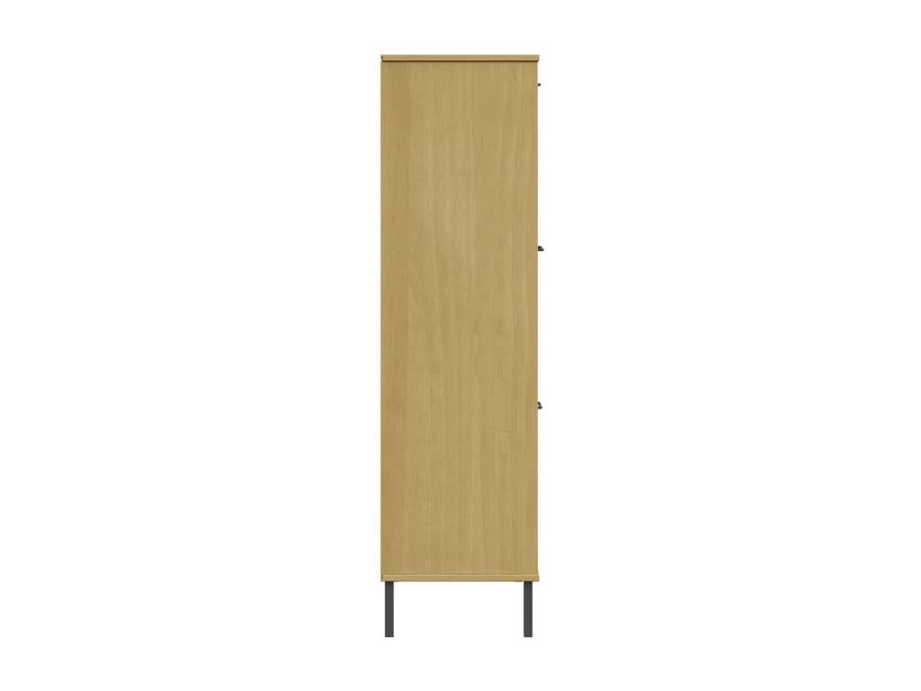 Bibliothèque avec pieds en métal Marron 90x35x128.5cm Bois Meubiana