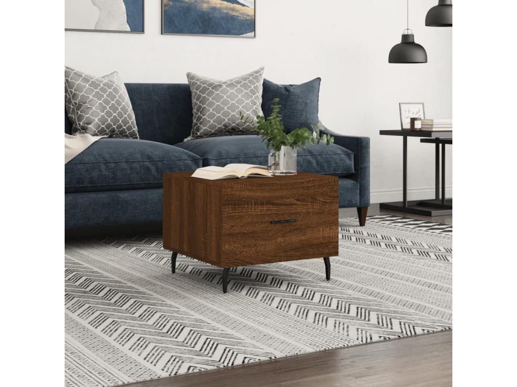Table basse Chêne marron 50x50x40 Bois d'ingénierie EQNC47521