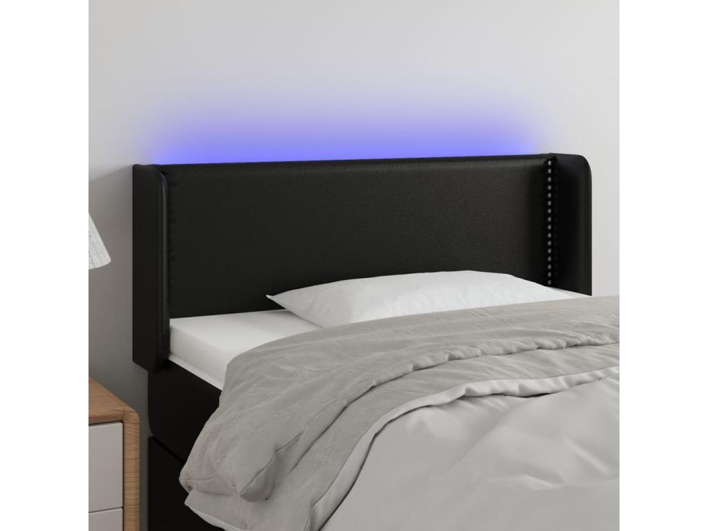 Tête de lit à LED Noir 93x16x78/88 cm Similicuir ELYI74272