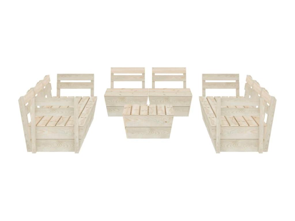 Salon de jardin palette 9 pcs Bois d'épicéa imprégné EIOT60747