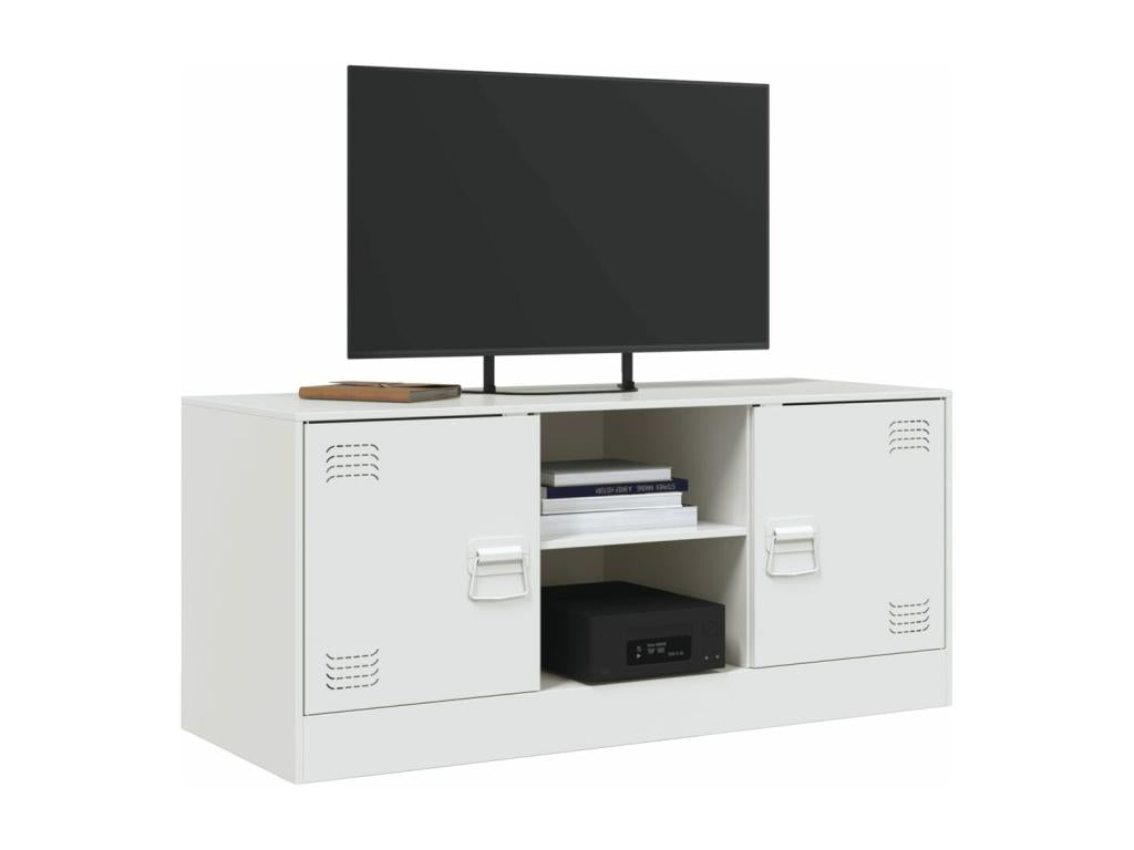 Meuble TV blanc 99x39x44 cm acier GEAZ91134