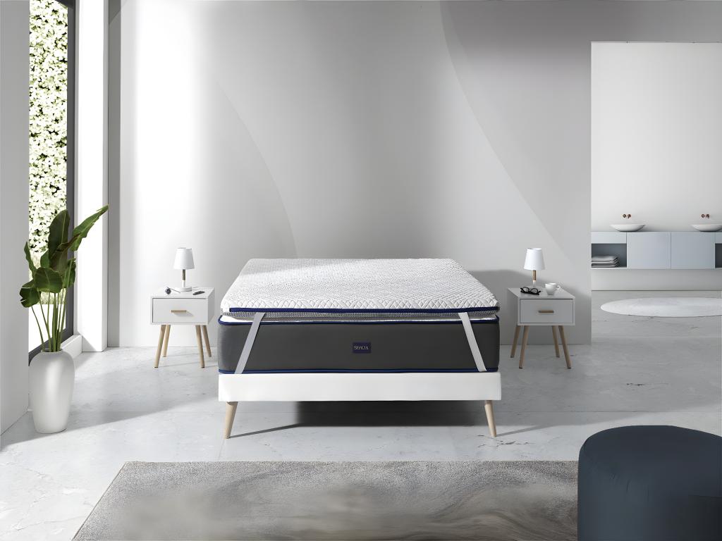 Laviecasa Sur Matelas Mousse à mémoire de forme 105x190 JENO Epaisseur 8 CM Dehoussable adaptable. AXCI63642