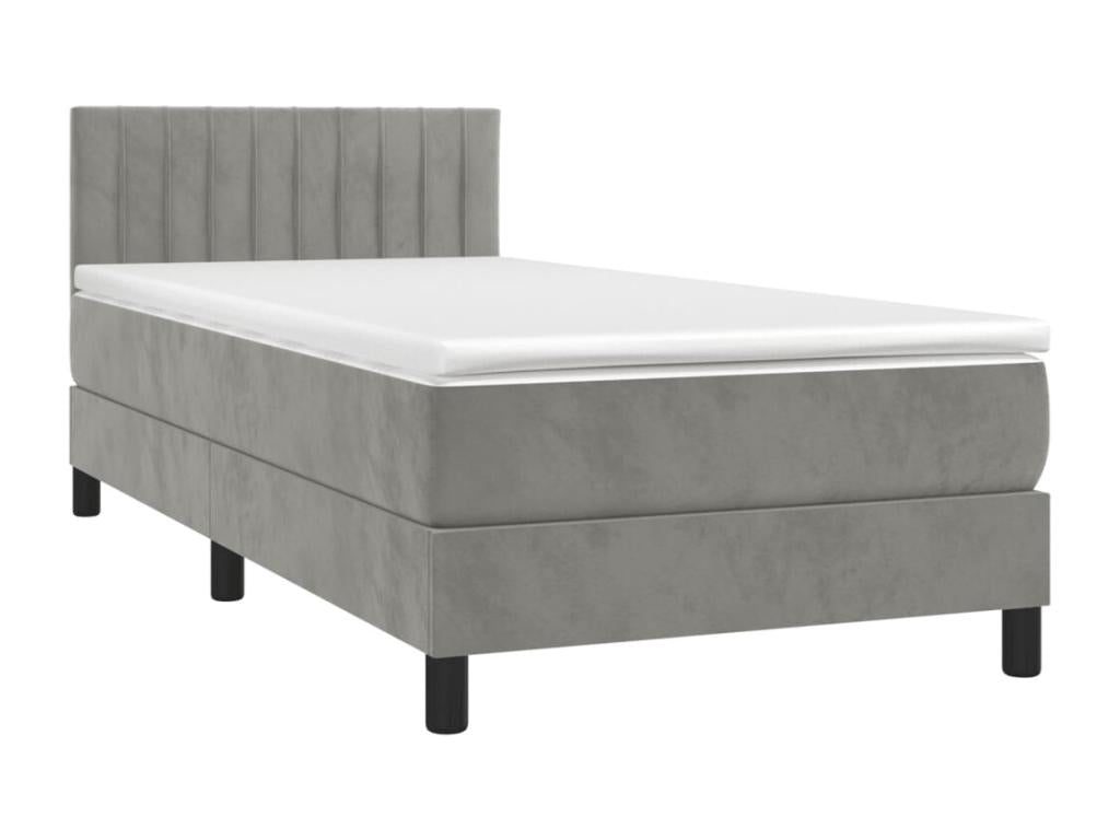 Sommier à Laviecasa de lit et matelas et LED Gris clair 80x200 BBBB37579