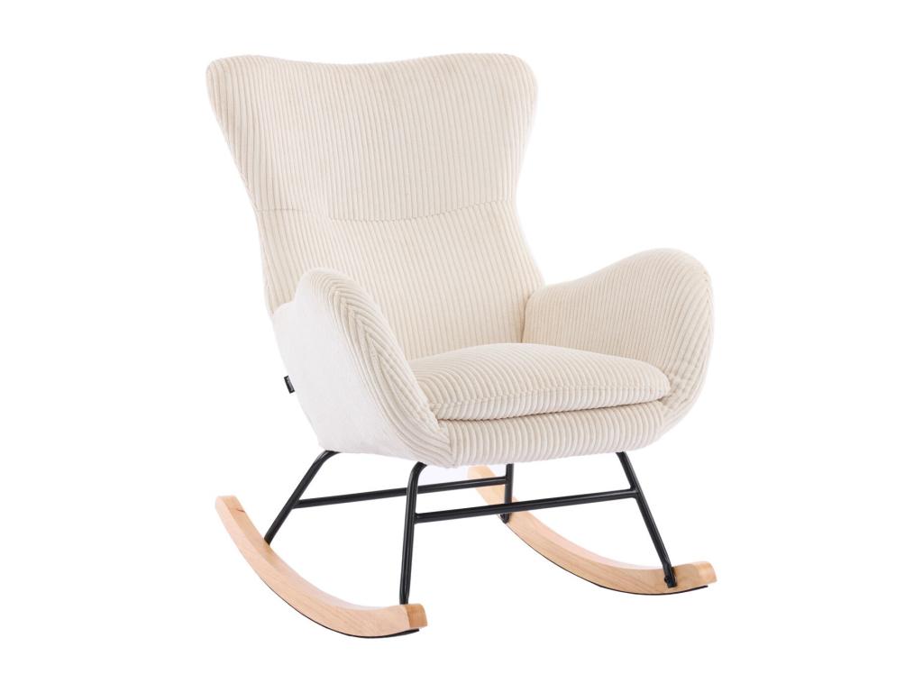 Rocking-chair en velours tricoté beige - Béa CPLE86264