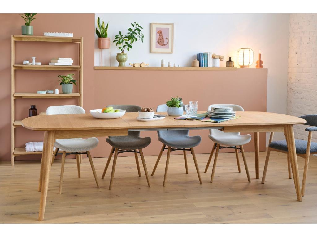 Table à manger ovale en bois 2 allonges 8/12 places L180/270 - Laviecasa ISOU36632