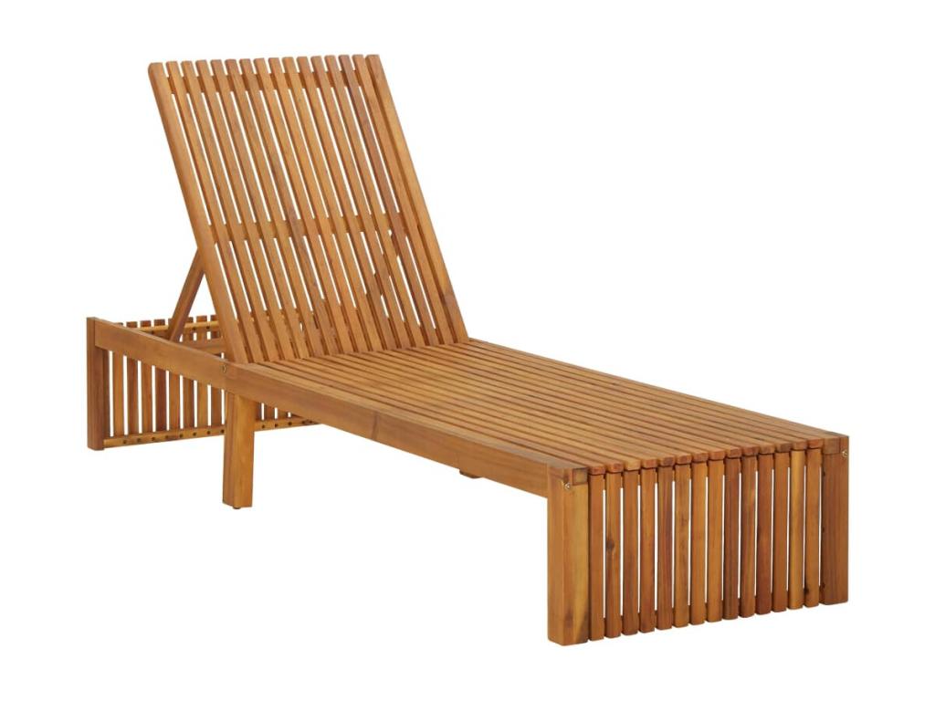 Chaise longue avec coussin Bois d'Meubiana solide