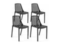 Lot de 4 chaises en plastique noir VFTD94355