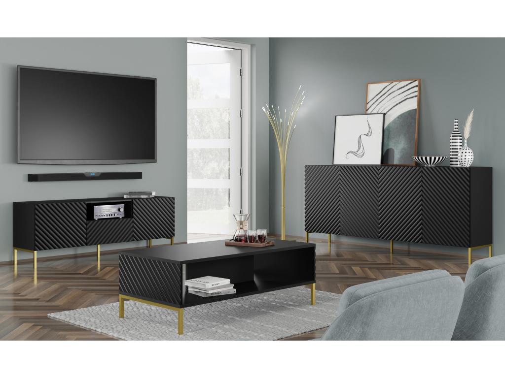 Meuble Tv Meubiana RTV150 2D1D 150x42x56 Noir