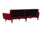 Canapé-lit 2 places rouge bordeaux velours FYDV77559