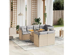 Salon de jardin avec coussins 8 pièces beige résine tressée AQNC50048