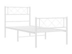 Cadre de lit métal avec tête de lit-pied de lit blanc 90x200