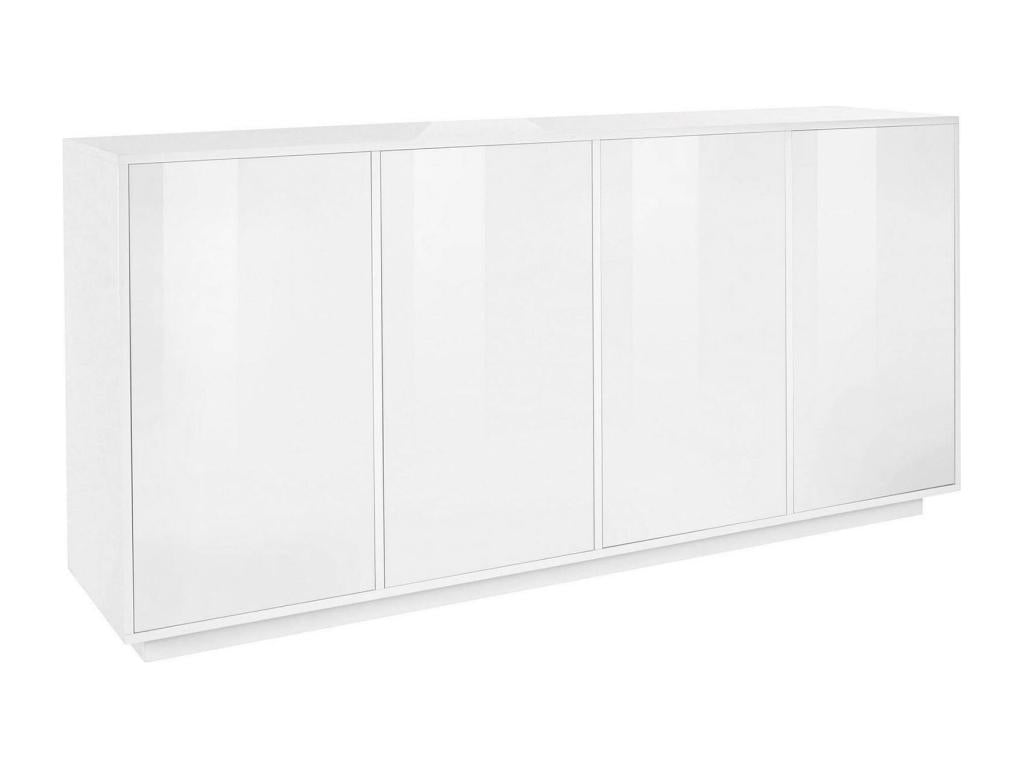 Buffet Laviecasa Buffet de cuisine 4 portes Buffet de salon Made in Italy 180x41h86 cm Blanc brillant GOWV45011
