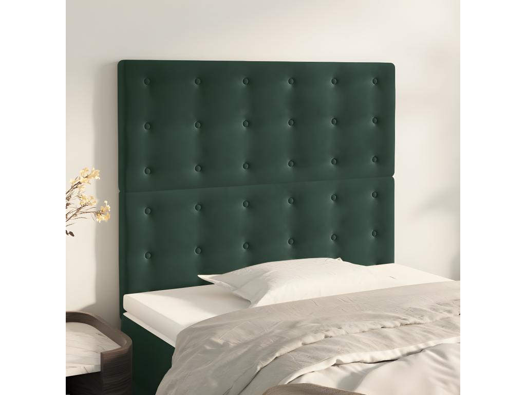 Têtes de lit 2 pièces Vert foncé 80x5x78/88 cm Velours