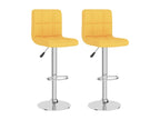 Tabourets de bar 2 pcs Jaune moutarde Tissu 2 EQFD72779