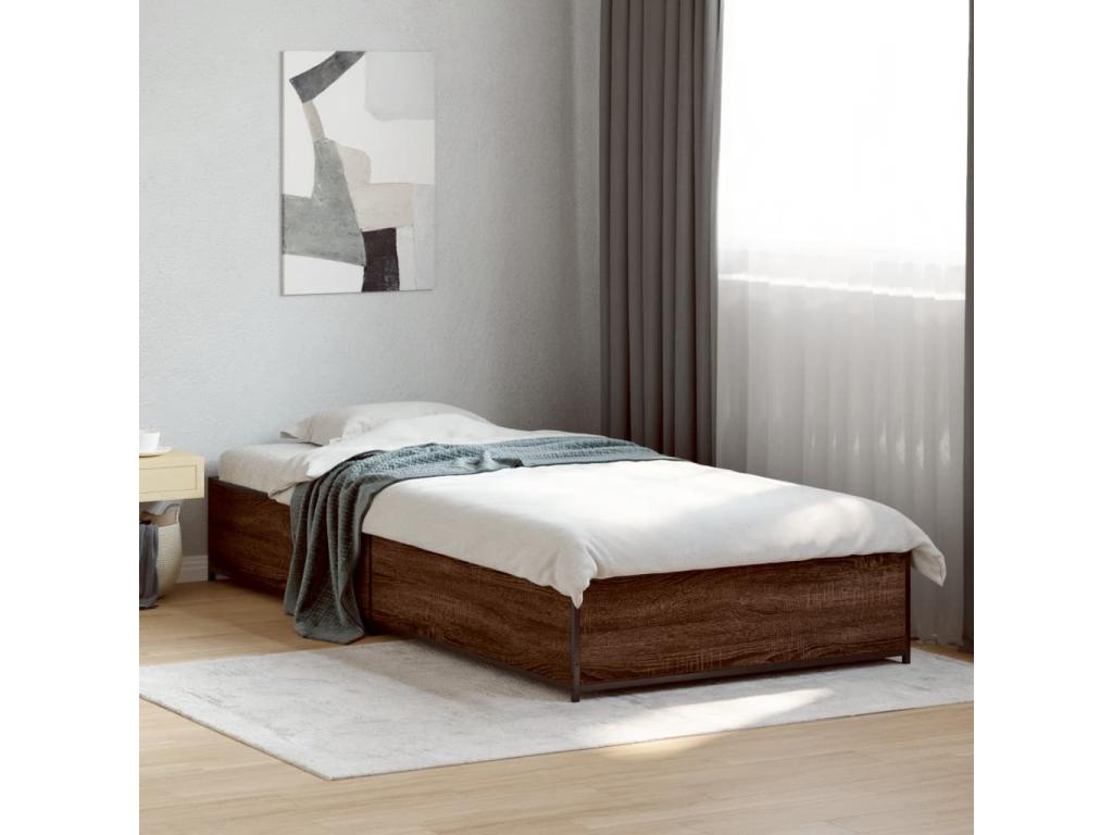 Cadre de lit sans matelas chêne marron 90x190 cm