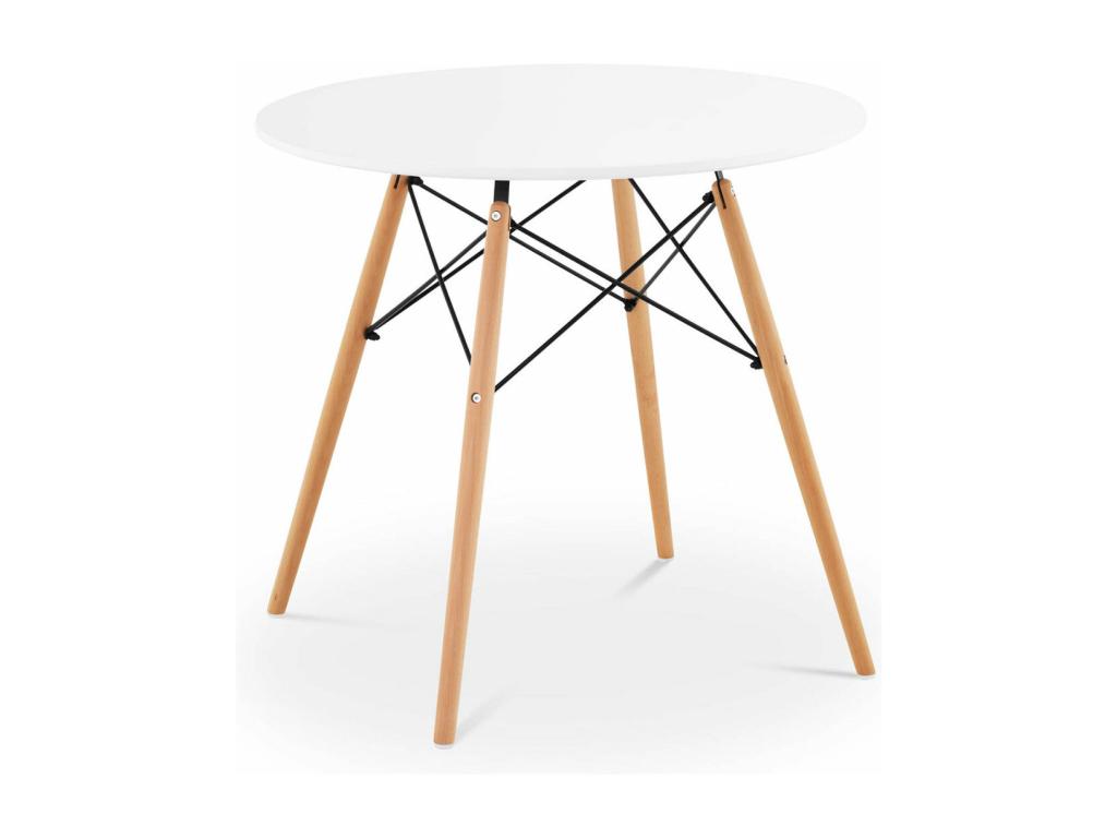Table traverses noires en blanche 90x90x10 cm 14 0003604