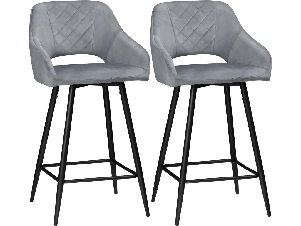 Lot de 2 chaises de salon Laviecasa gris et noir UGAB45651