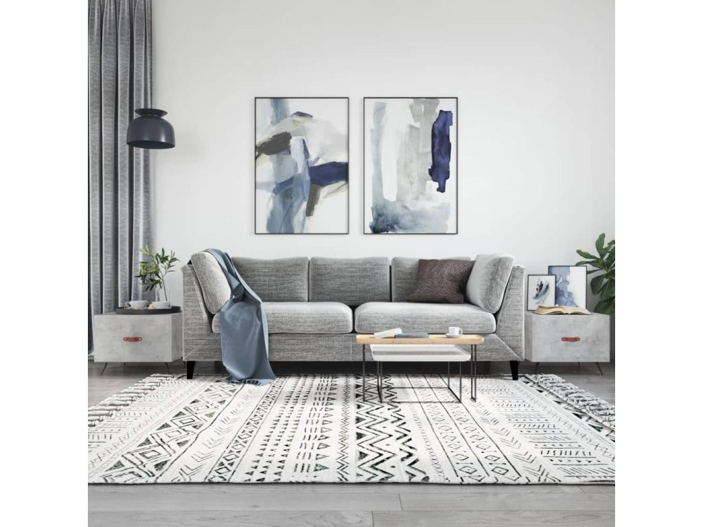 Tables basses 2 pcs gris béton 50x50x40 cm bois d'ingénierie FPFD03822