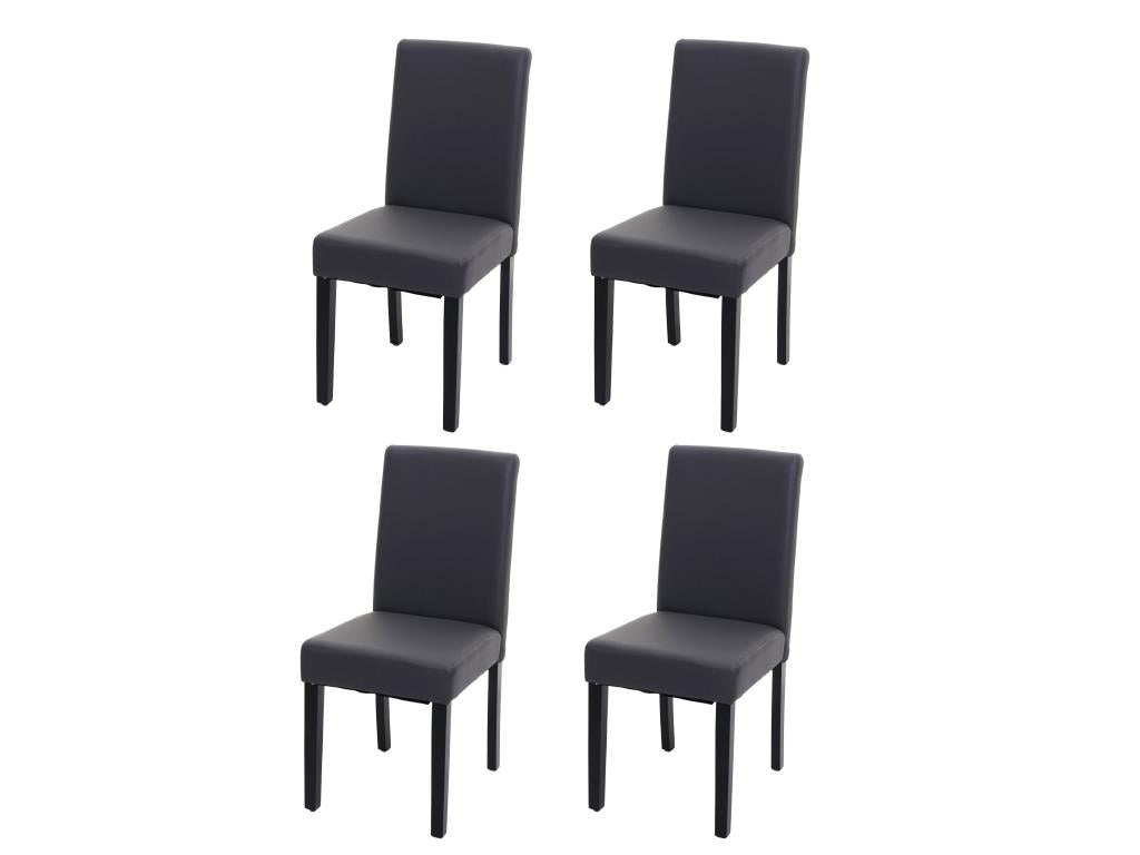 Chaise de salle à manger Laviecasa lot de 4 similicuir gris mat pieds foncés BKFZ73222