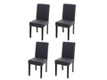 Chaise de salle à manger Laviecasa lot de 4 similicuir gris mat pieds foncés BKFZ73222