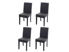 Chaise de salle à manger Laviecasa lot de 4 similicuir gris mat pieds foncés BKFZ73222