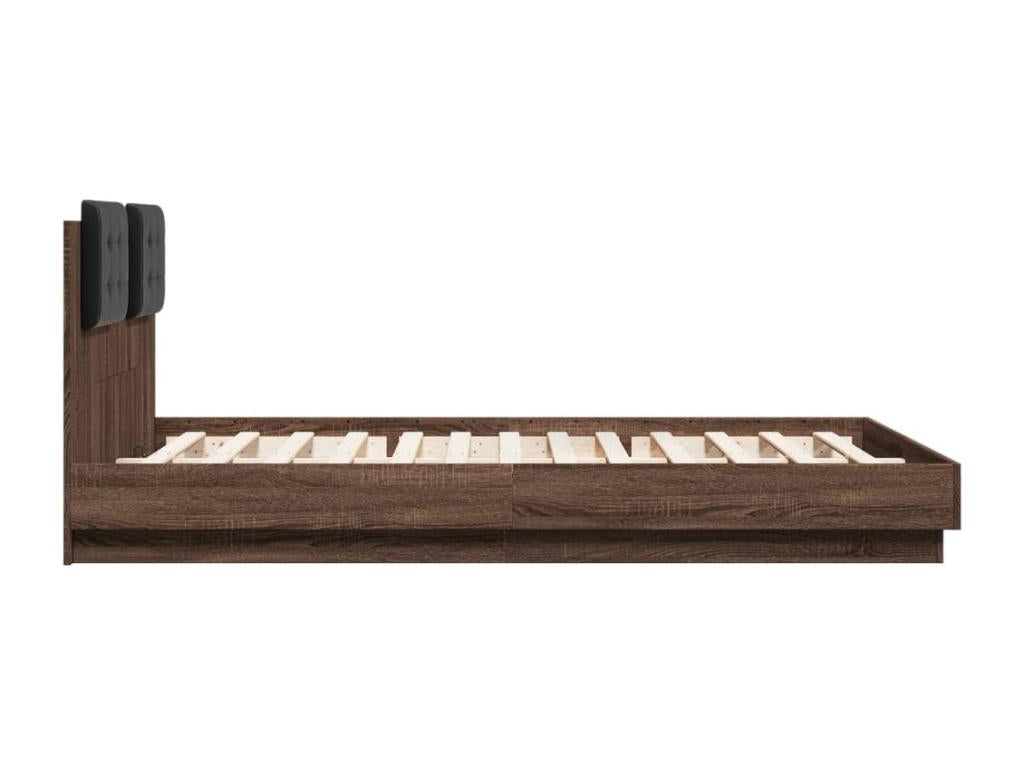 Cadre de lit avec tête de lit chêne marron 120x200 YVSJ71712