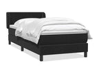 Sommier à Homzora de lit avec matelas noir 80x210 cm velours