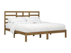 Cadre de lit sans matelas marron miel bois massif 200x200 cm