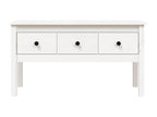 Table basse Blanc 102x49x55 cm Bois massif de pin