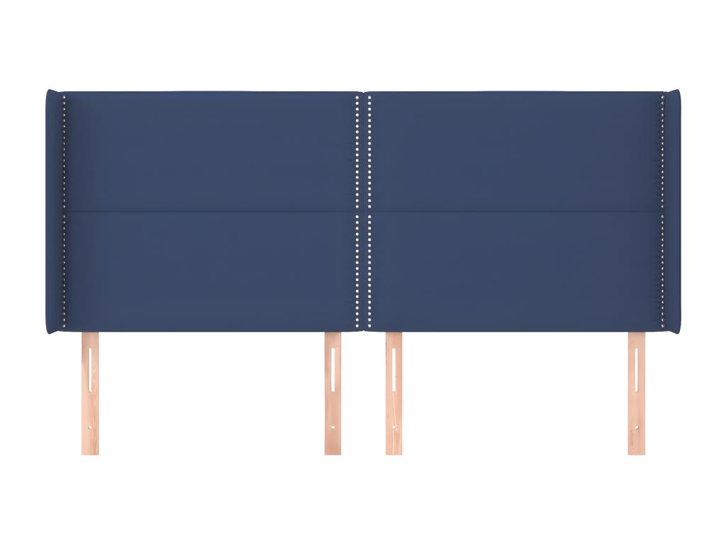 Tête de lit avec oreilles Bleu 203x16x118/128 cm Tissu QDKC38839