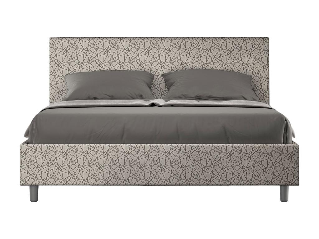Lit coffre rembourré 160x210 tissu Meubiana 02 gris Meubiana