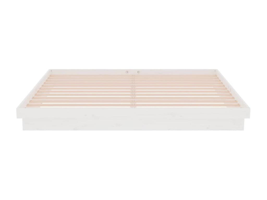 Cadre de lit sans matelas blanc bois massif 200x200 cm