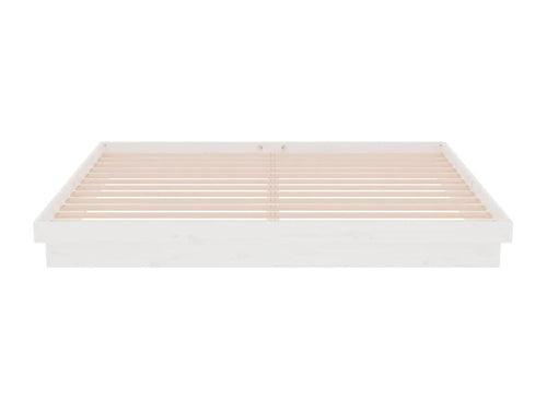 Cadre de lit sans matelas blanc bois massif 200x200 cm