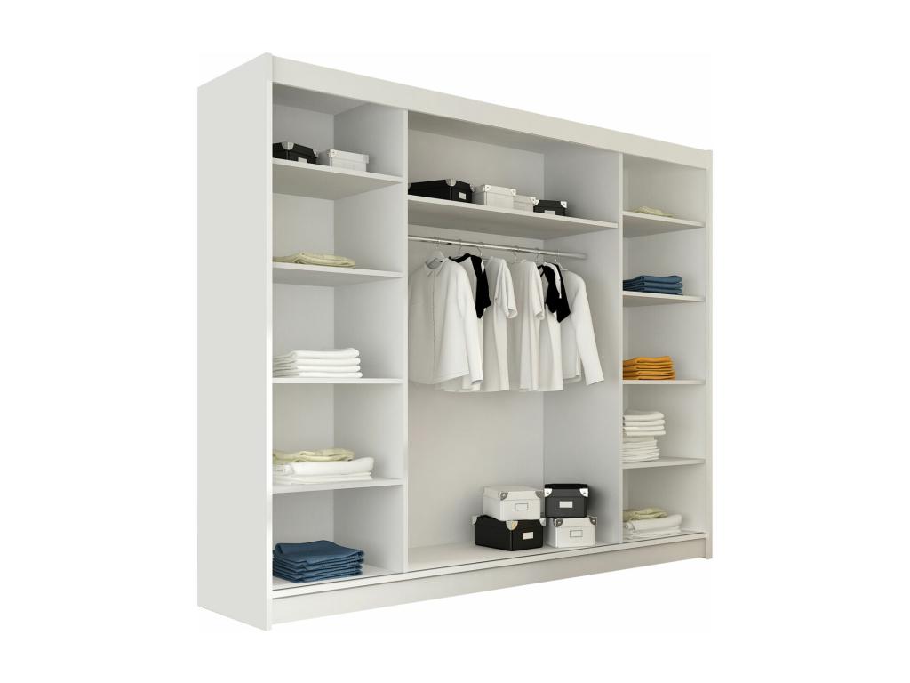 Armoire Meubiana 120 Cachemire 215x250x58cm Portes d'armoire Glissement