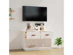 Meuble TV Blanc 90x40x60 cm Bois de pin massif