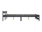 Cadre de lit Gris foncé Bois de pin massif 140x200 cm