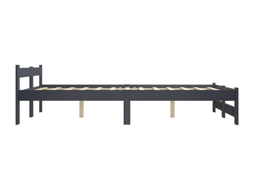 Cadre de lit Gris foncé Bois de pin massif 140x200 cm
