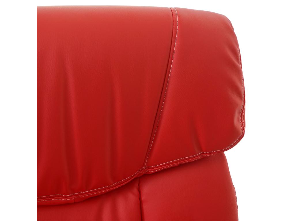 Fauteuil/siège de bureau M61 classique similicuir rouge