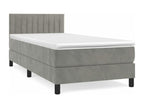Sommier à Homzora de lit et matelas Gris clair 80x200 Velours
