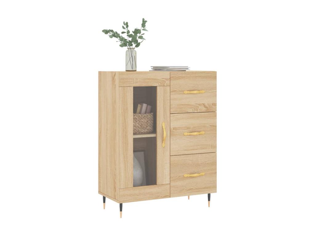 Buffet chêne Meubiana 69,5x34x90 cm bois d'ingénierie
