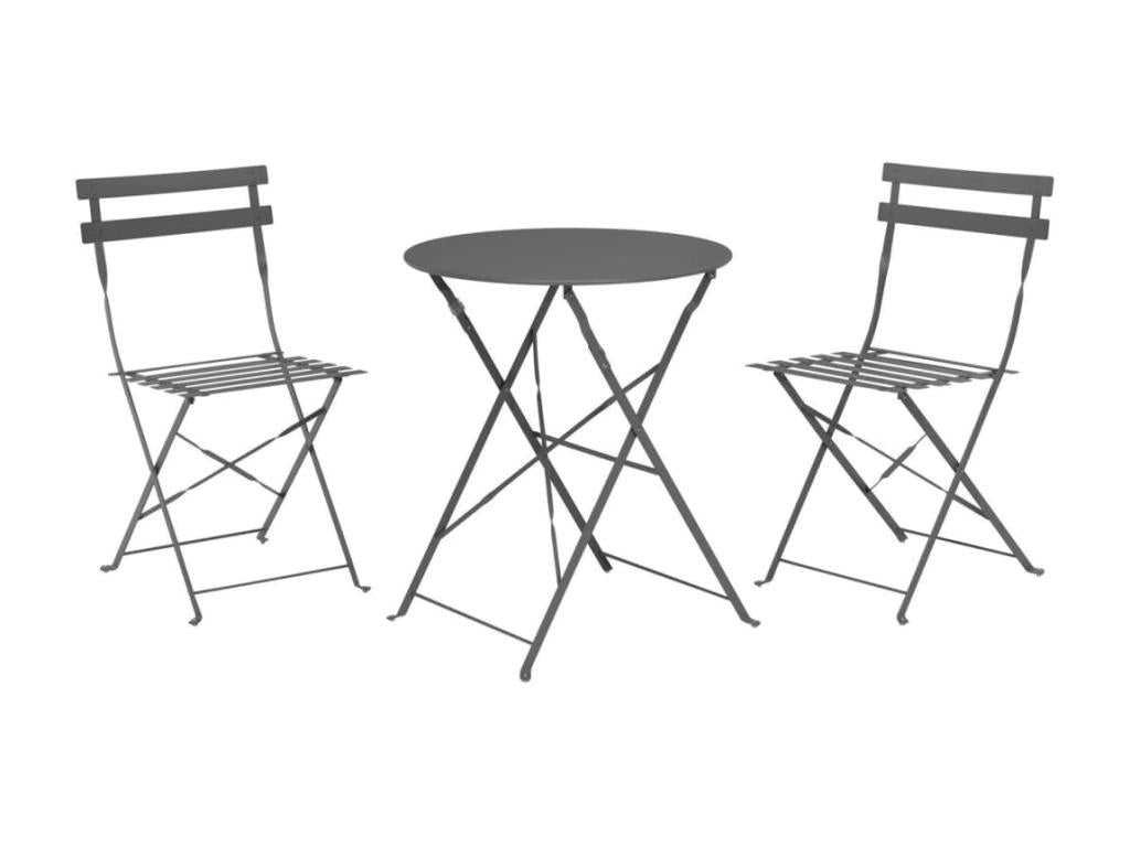 Meubiana Ensemble de Meubiana 3 pcs Anthracite foncé mat