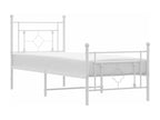 Cadre de lit métal sans matelas avec pied de lit blanc 75x190cm VTNP86913