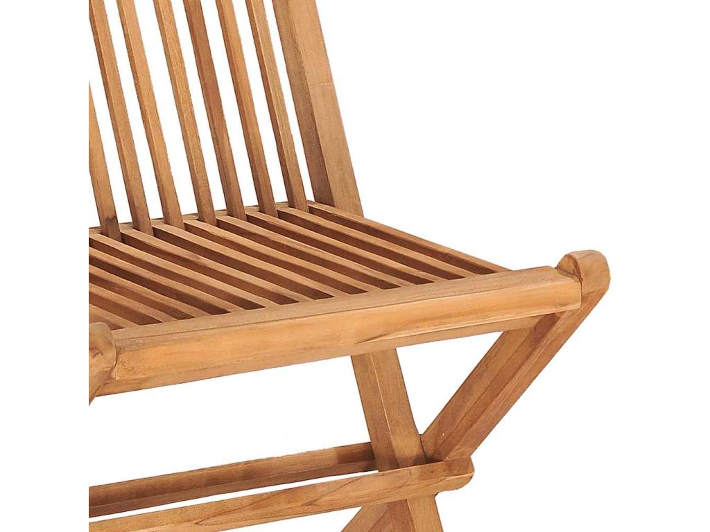 Mobilier de dîner d'extérieur pliable avec coussin 3 pièces Teck MVMJ82118