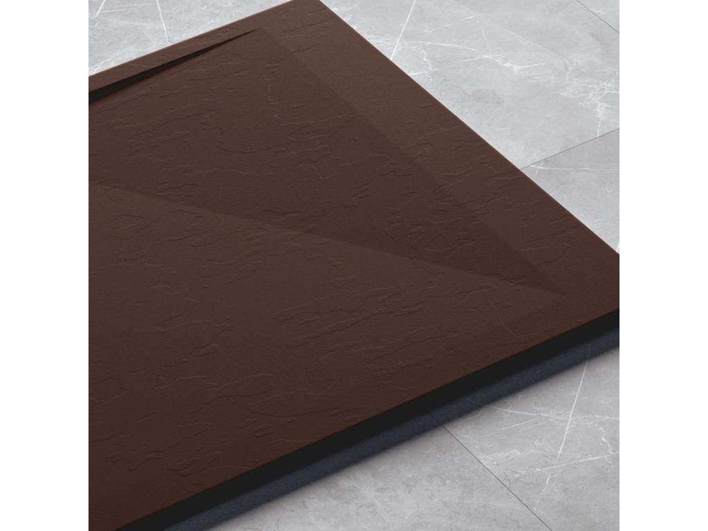 Receveur de douche Chocolat finition Ardoise Meubiana SIDE grille de couleur - 200x70 cm